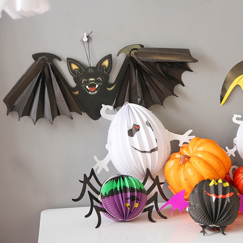 Halloween Kinh Dị Origami Treo Đồ Trang Trí Nhà Ma Ám Nhà Hàng Trong Nhà Nhện Thủ Công Trẻ Em Đạo Cụ