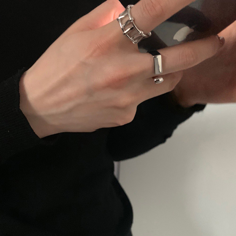 Nhẫn Dạng Dây Xích Hở Màu Sắc Cá Tính Phong Cách Harajuku Cho Nữ