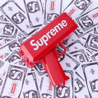 Đồ chơi súng bắn tiền suprme full box tặng kèm 100 tờ tiền dolar suprme