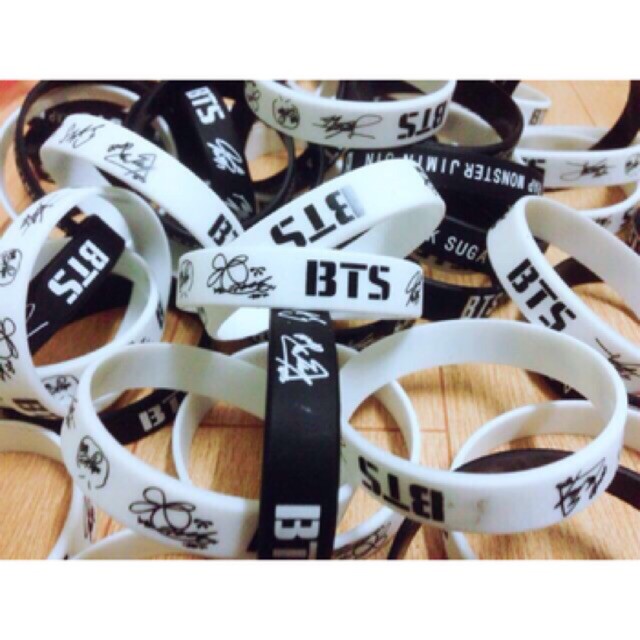 Vòng Tay Cao Su In Chữ Kí Thánh Viên BTS Vòng Tay Chữ Ký BTS Army Bangtan-Z89-K1T1