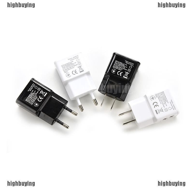 Củ sạc 2 cổng USB 5V 2A đầu cắm US/EU tiện dụng