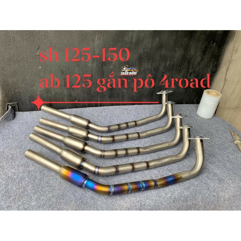 cổ titan ab125 - sh125 - sh150 gắn pô 4road