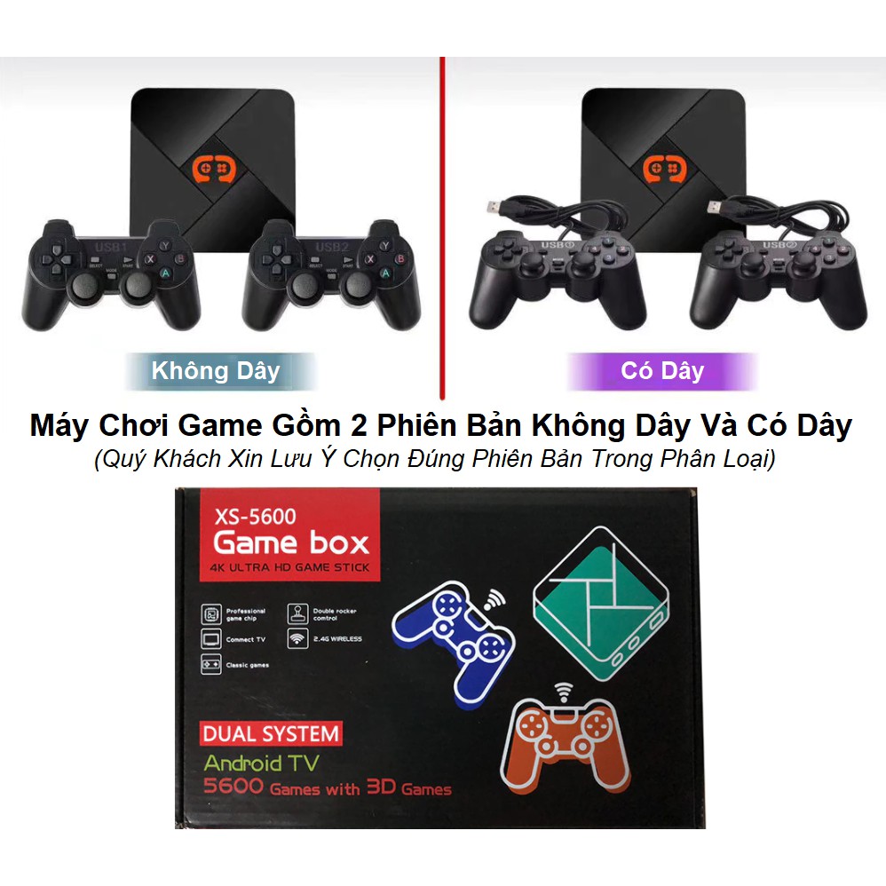 Máy Chơi Game Không Dây Kiêm Android Tivi Box SX 5600 - Tích Hợp 5600 Game NAOMI / PSP / PS1 / FC / NES / N64 / NEO.GEO