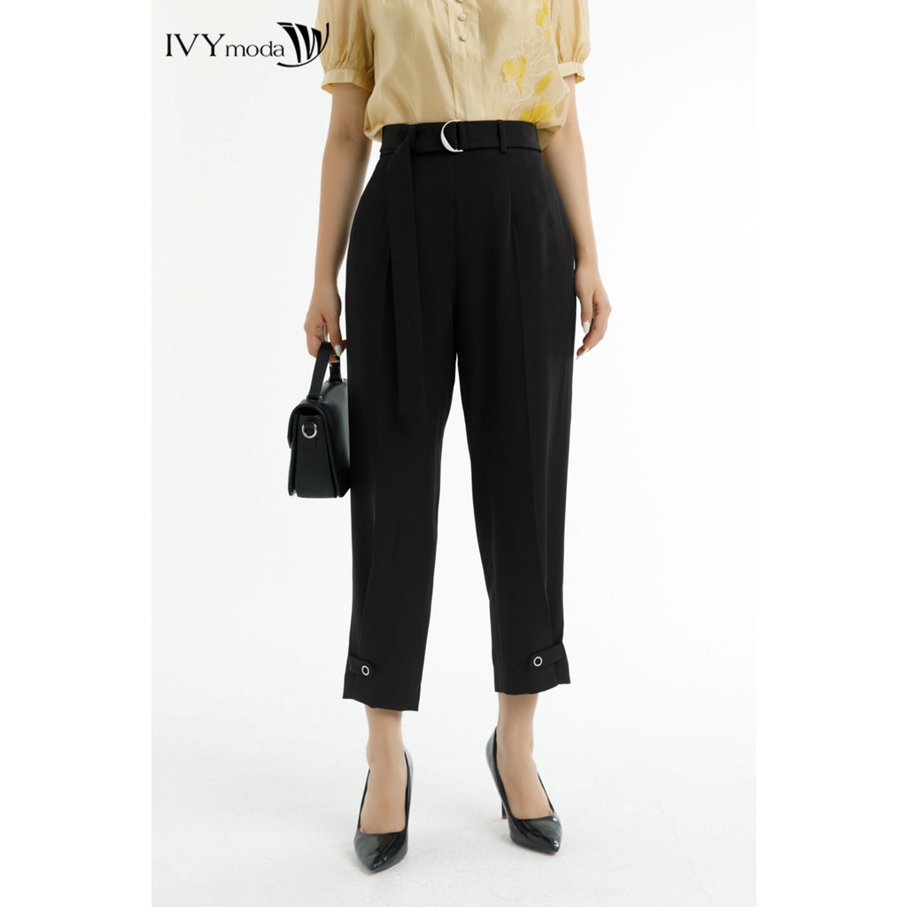 Quần baggy nữ phối đai IVY moda MS 22B9260