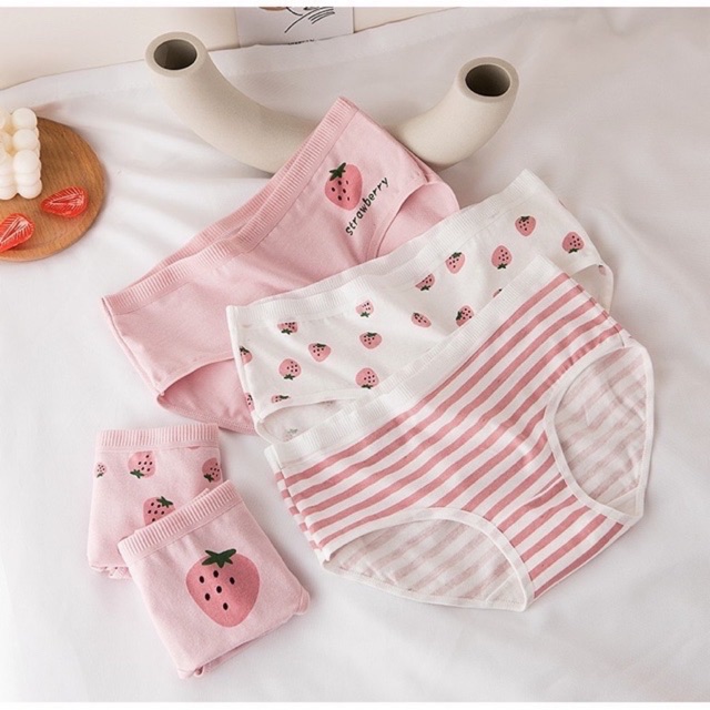 Quần lót cotton quả dâu cực cute