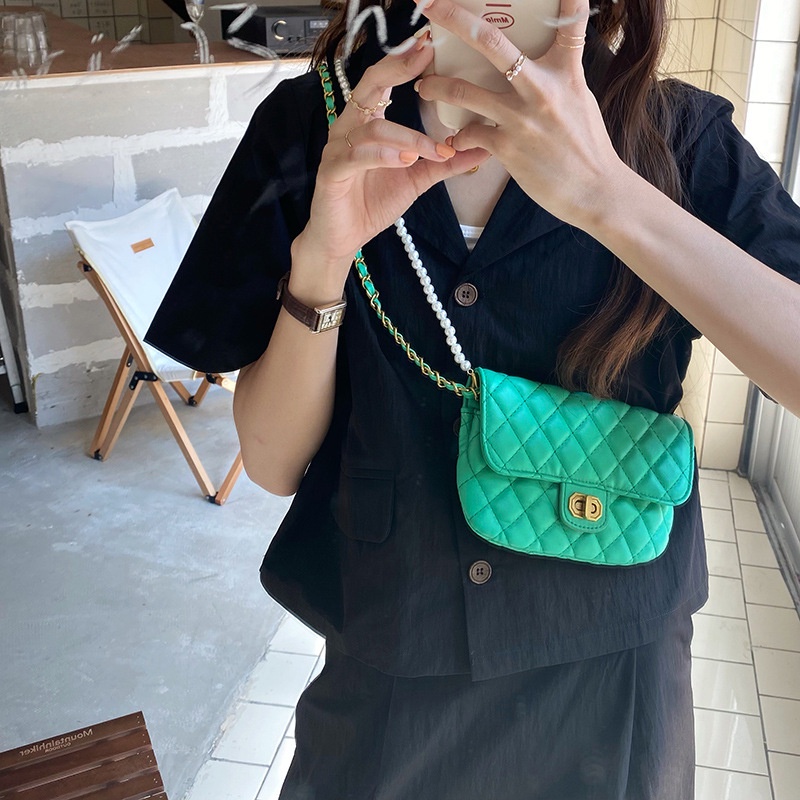 Túi Đeo Chéo Đựng Điện Thoại Đính Ngọc Trai Thời Trang Mùa Hè Cho Nữ 2021