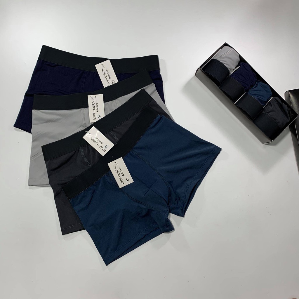 Combo 4 sịp đùi nam boxer vải cotton co giãn cực thoáng (KHÔNG HỘP)