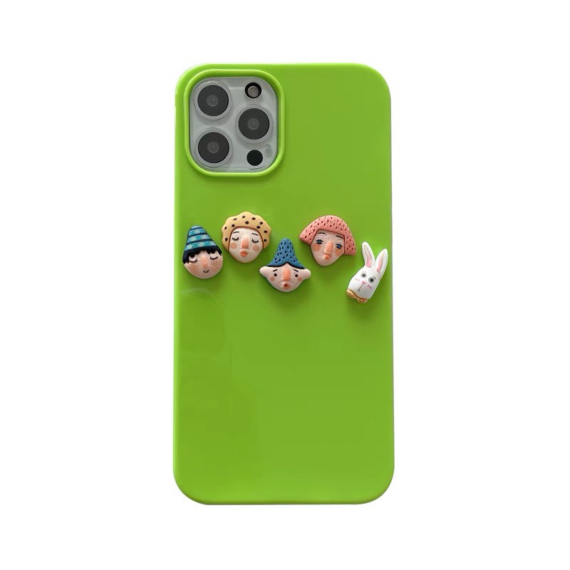 Ốp Điện Thoại tpu Màu Xanh Lá Cây Dễ Thương Cho Iphone 12 11 pro MAX XS MAX XR X 7 8 PLUS