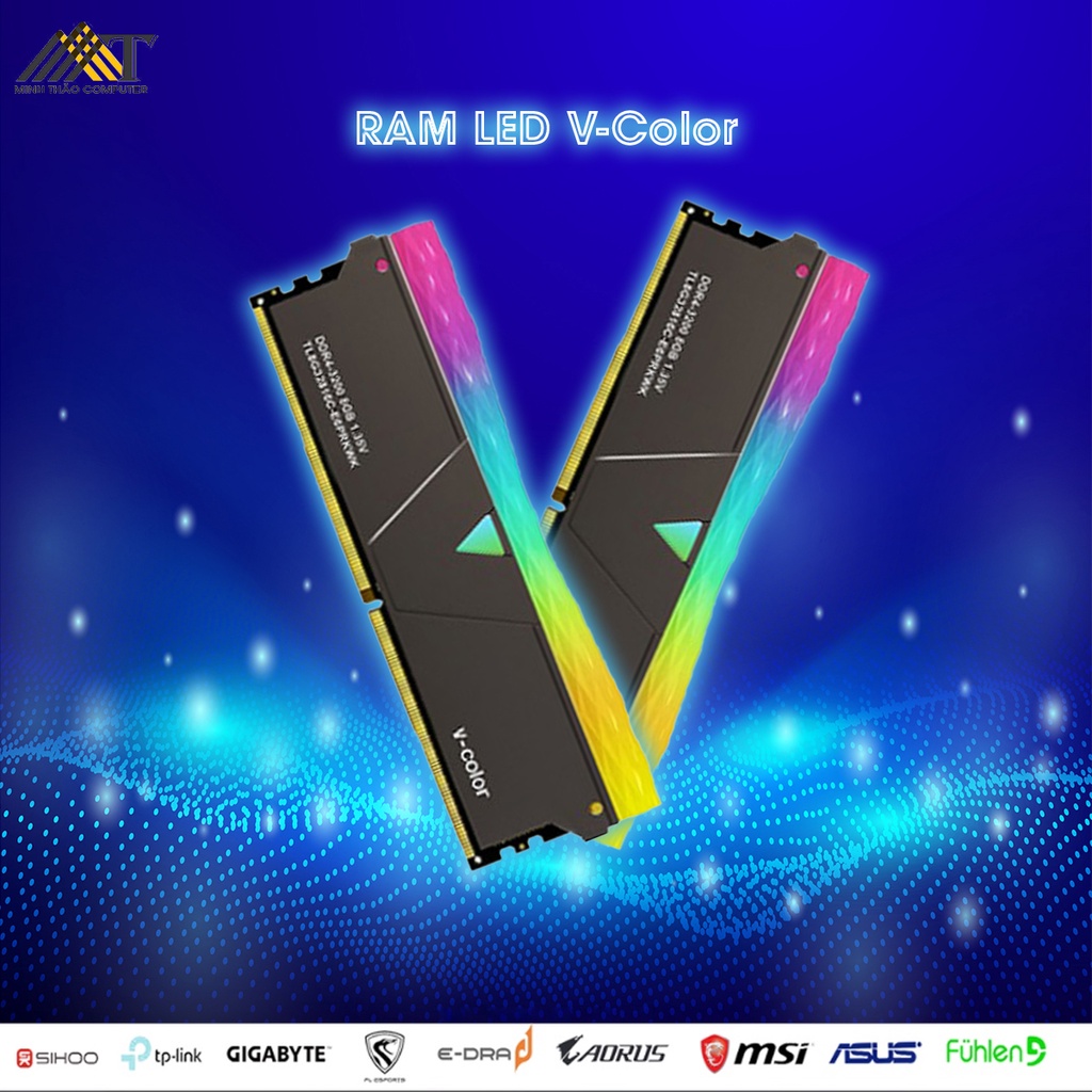 Ram V-Color 8GB-16GB DDR4 3200MHz Prism Pro RGB Black - Ram LED RGB - MTC