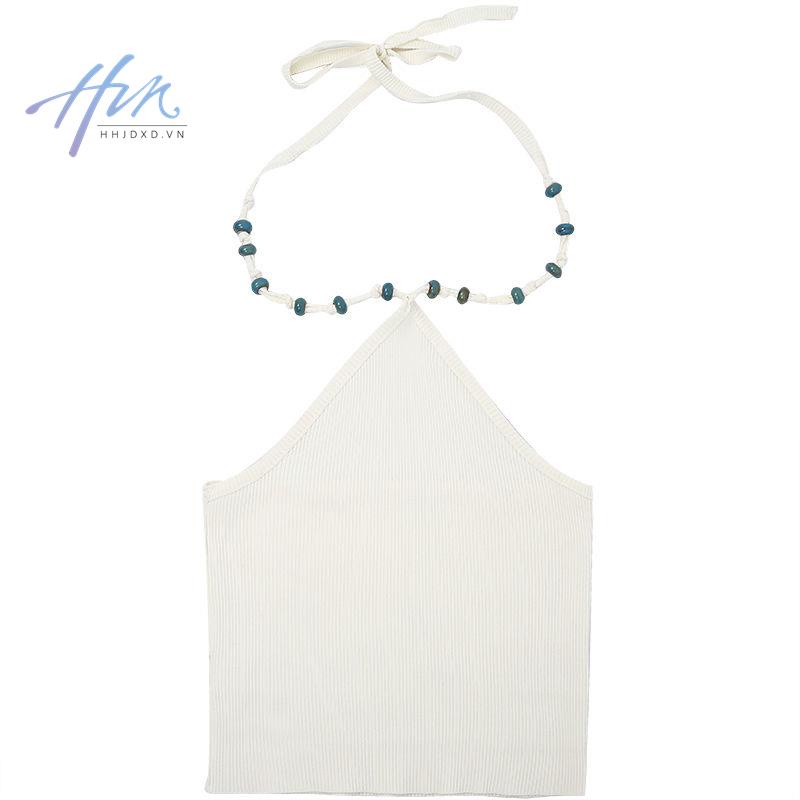 Áo Cổ Yếm Không Tay Thời Trang Mùa Hè Quyến Rũ Cho Nữ