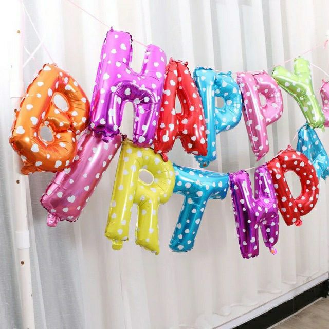 Bộ chữ happy birthday nhiều màu sắc