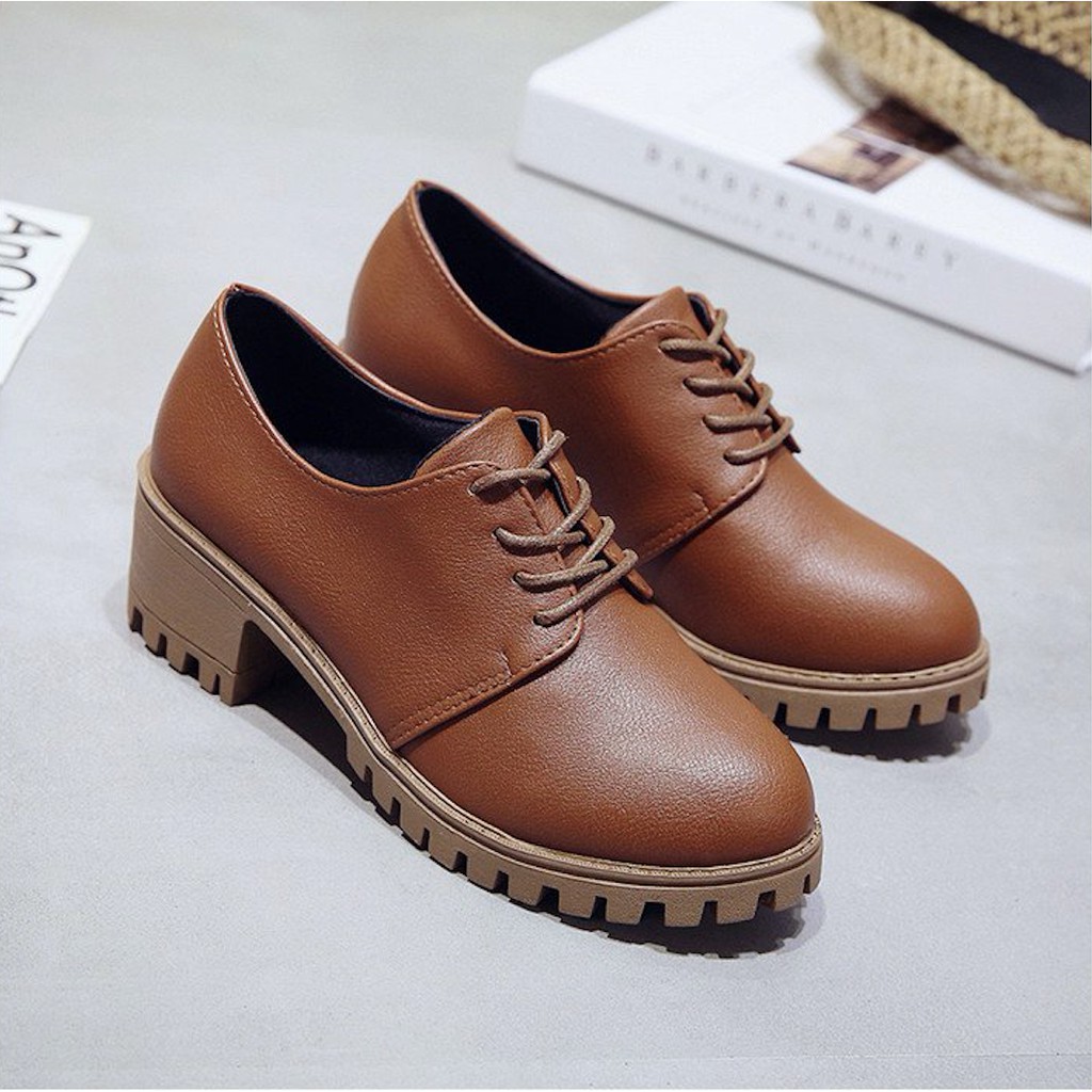 Giày boot nữ oxford màu nâu TRẺ TRUNG GBN2803 | BigBuy360 - bigbuy360.vn