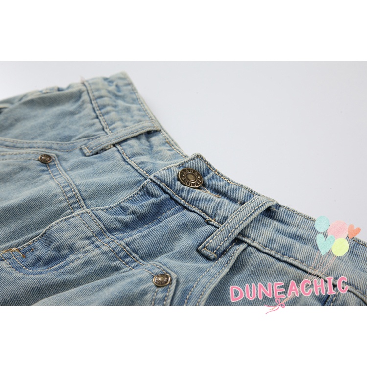 DUNEA Quần Short Denim Dáng Chữ A Thiết Kế Quyến Rũ Cho Nữ