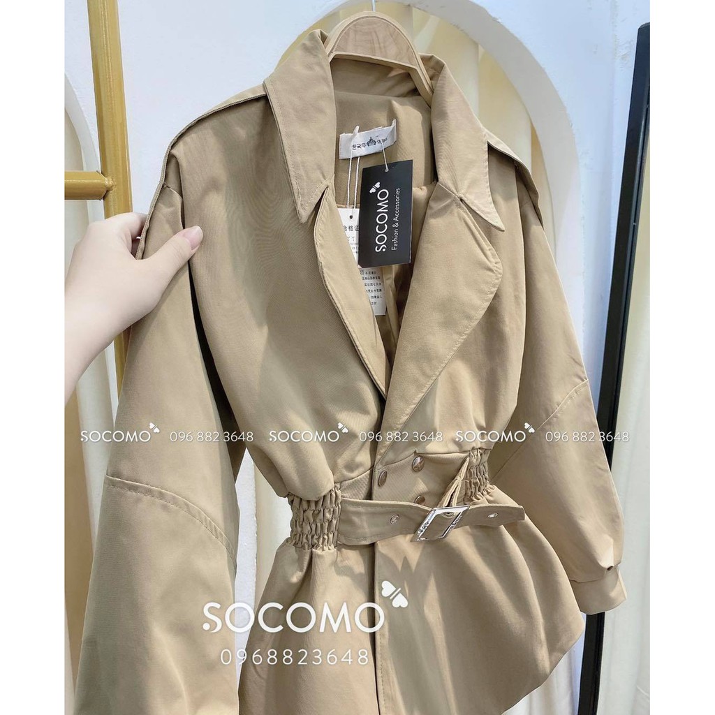 Áo mangto ngắn chun eo đai eo nữ Socomo - Hàng loại 1, chất đẹp- Giá tốt - 100% ảnh Socomo Tự Chụp-Có feedback