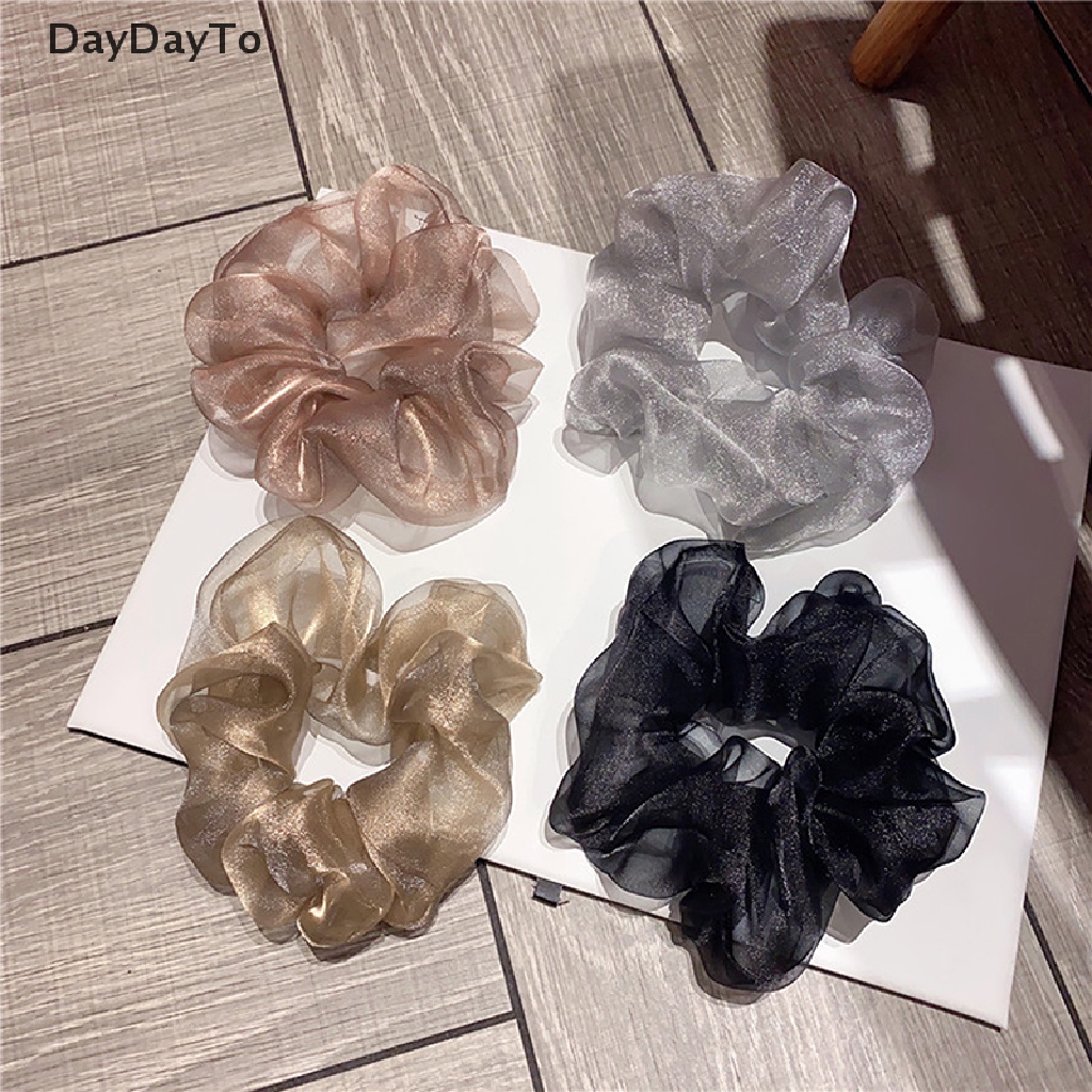 Daydo Dây Buộc Tóc Scrunchies Organza Co Giãn Dành Cho Nữ