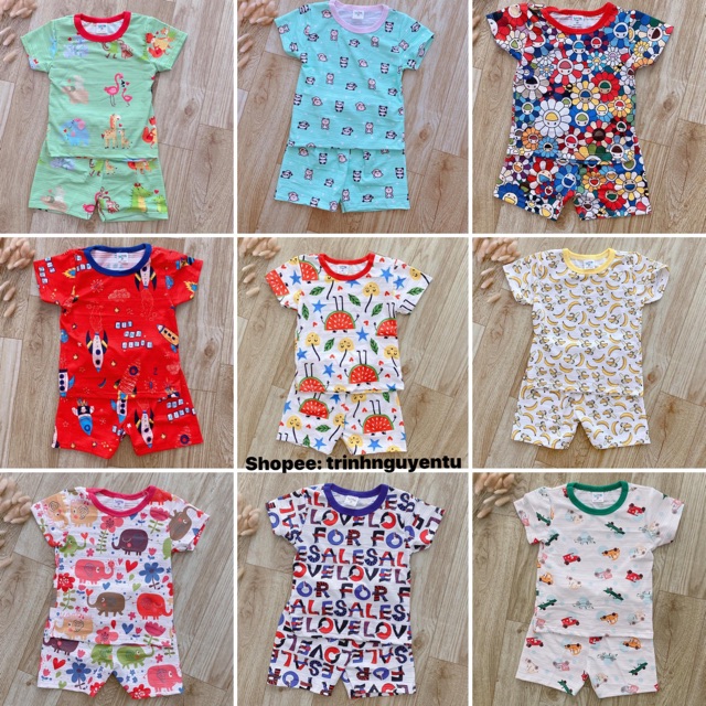 BỘ COTTON TRE THÁI CỘC TAY CHO BÉ TRAI BÉ GÁI