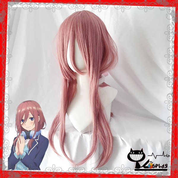 Wig/tóc giả cosplay Miku Nakano - Gotoubun no Hanayome: Nhà có năm nàng dâu màu hồng khói