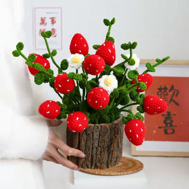 [DIY]Tự làm bộ hoa dệt kim. Bó hoa len màu cam đan Bó hoa thủ công tự làm