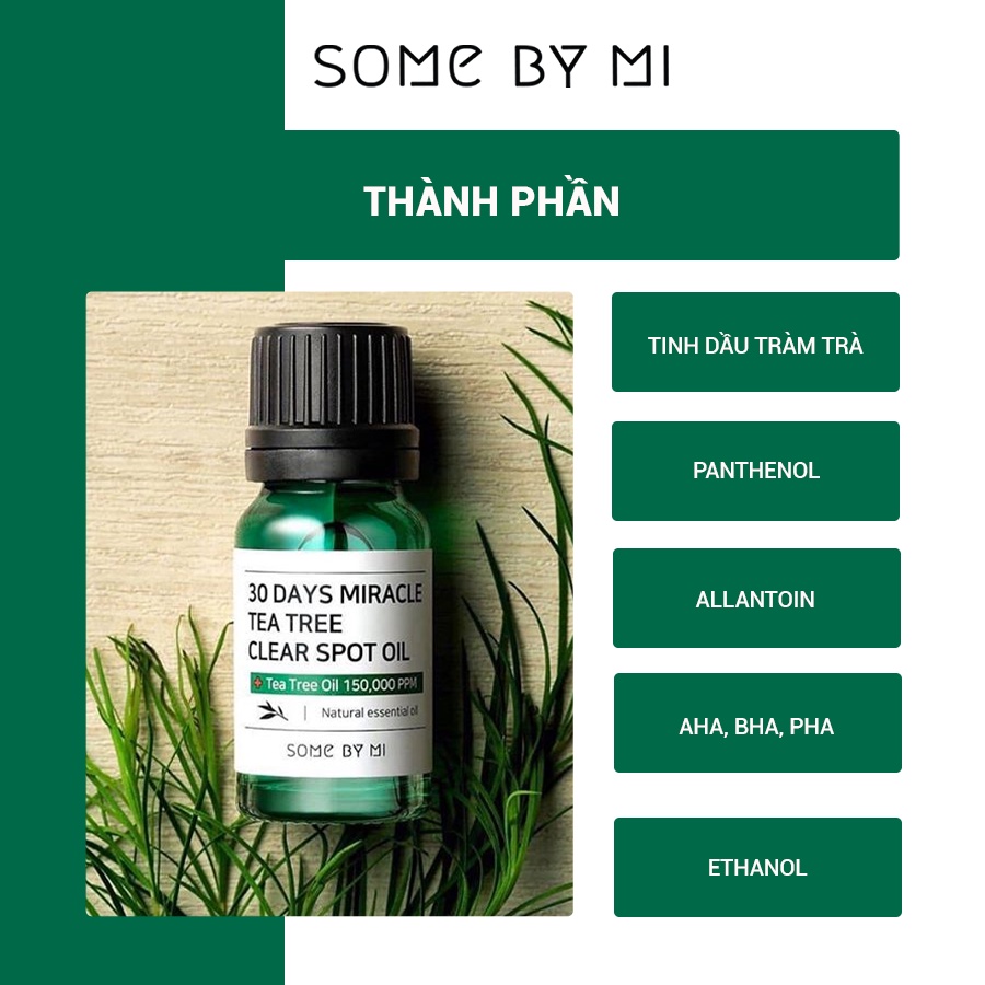 Tinh Dầu Tràm Trà Thần Kỳ Some By Mi 30 Days Miracle Tea Tree Clear Spot Oil 10ml | BigBuy360 - bigbuy360.vn