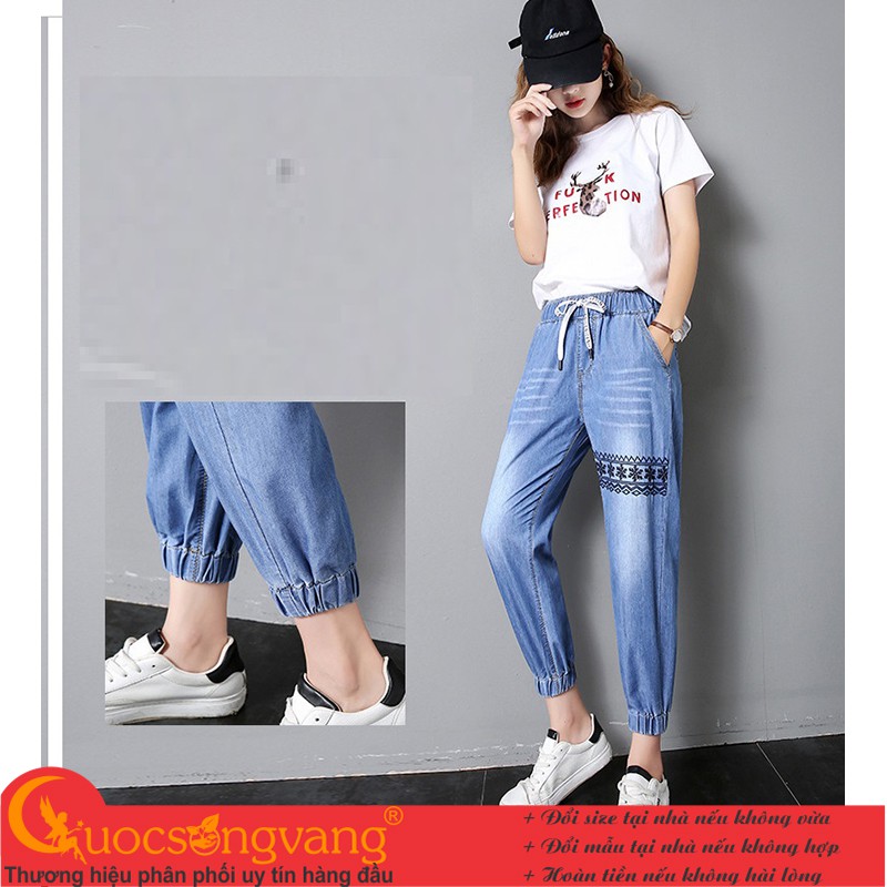 Quần jogger nữ denim chất quần nữ jogger kiểu mã GLQ131 Cuocsongvang