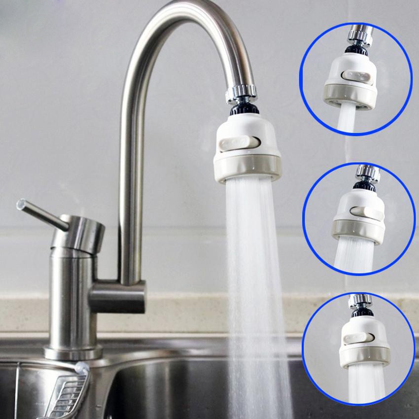 Đầu tăng áp 3 chế độ phun cho vòi bồn rửa - Có thể xoay 360 độ màu trắng sữa