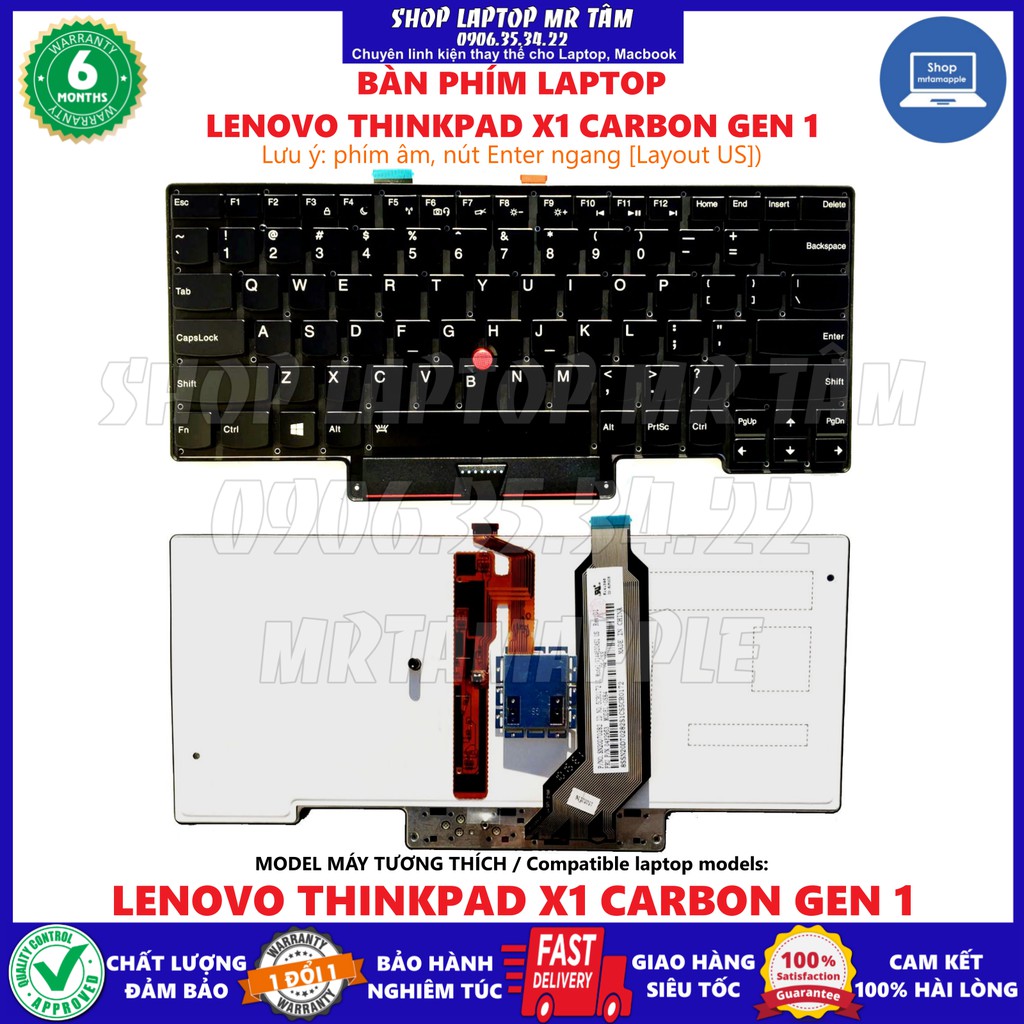 (KEYBOARD) BÀN PHÍM LAPTOP LENOVO THINKPAD X1 CARBON GEN 1 dùng cho Thinkpad Carbon X1 GEN 1