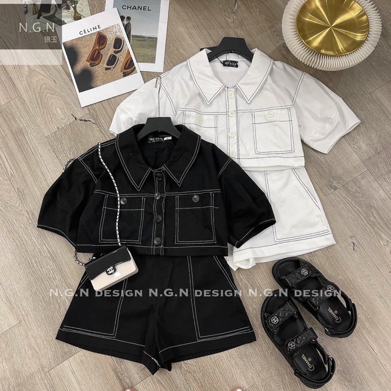 SET ÁO CROP VIỀN + SHORT 2M SIU XINH ✌️✌️ ❤️