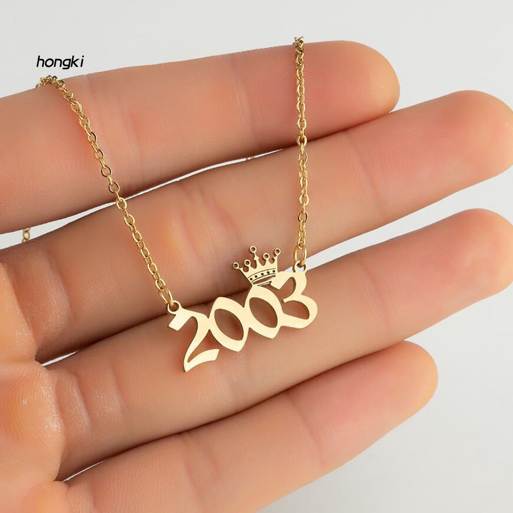 Dây chuyền mặt hình vương miện bằng thép không gỉ tinh tế dành cho nữ