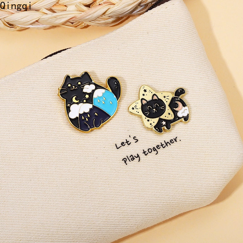 Ghim cài áo Miss Zoe tráng men hình chân mèo/mặt trăng/ngôi sao dễ thương độc đáo