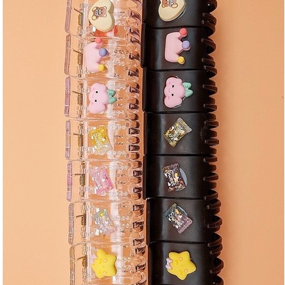 Kẹp Tóc Càng Cua NOVSET Cặp Tóc   LẺ CÁI  Gắn Icon, Sticker Đủ Màu Đen Nâu Trắng ( CÓ CHỌN MẪU )