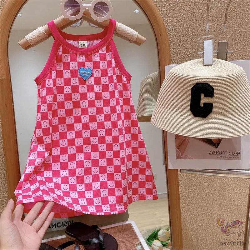 Đầm Sát Nách Đi Biển Phong Cách Hàn Quốc Cho Bé Gái