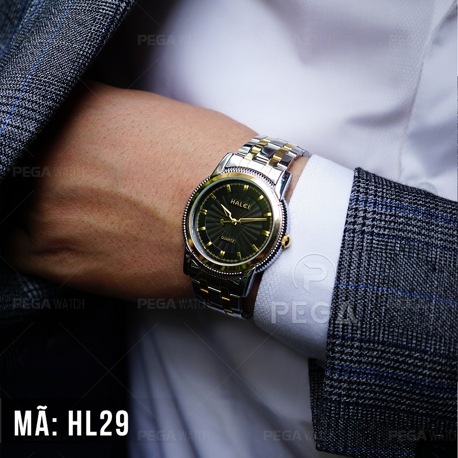 [Giá Xả Kho 50% đơn 0đ] Đồng Hồ Nam Mặt Tròn Halei Dây Thép Chống Gỉ Chống Xước Đồng Hồ Kim Chống Nước | BigBuy360 - bigbuy360.vn