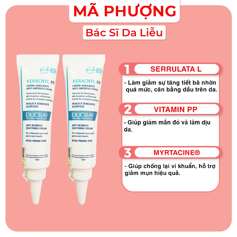 KEM MỤN DUCRAY KERACNYL PP ANTI-BLEMISH SOOTHING CREAM
