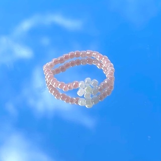 Handmade - Nhẫn hạt cườm hoa daisy