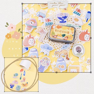 HỘP THIẾC HÌNH DÁN STICKER - SUMMER - Tiệm Ngựa Gỗ