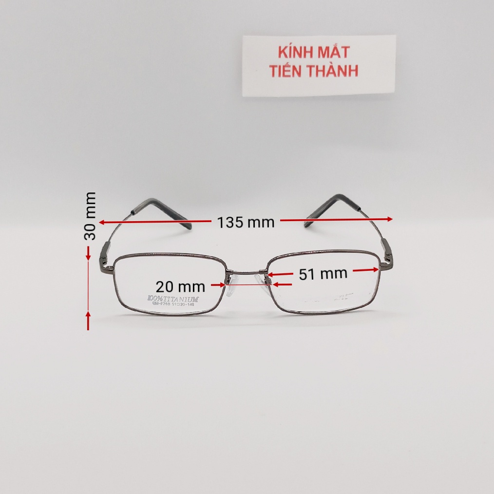 Gọng Kính Titan Dẻo F268 Cả Viền Dáng Vuông Mảnh  - Kính Mắt Tiến Thành