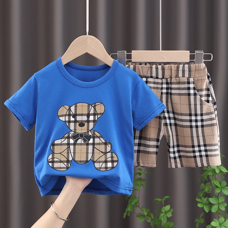 Bộ Quần Áo Trẻ Em Mặc Hè Thoáng Mát, Quần Áo Gấu BB Coton Dành Cho Bé