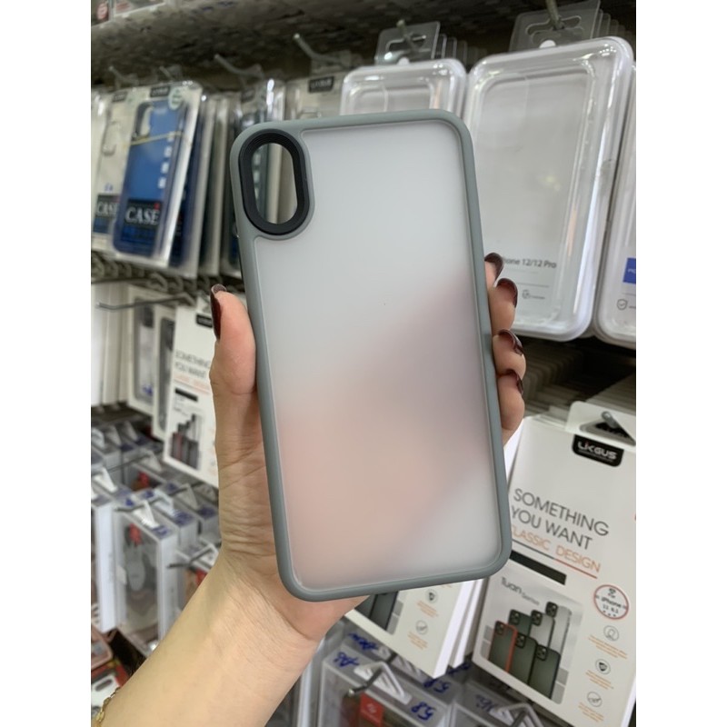 Ốp Lưng Nhám Viền Màu LIKGUS Iphone X/ Xs/ Xs Max Chống Bám Vân Tay - Hàng Chính Hãng