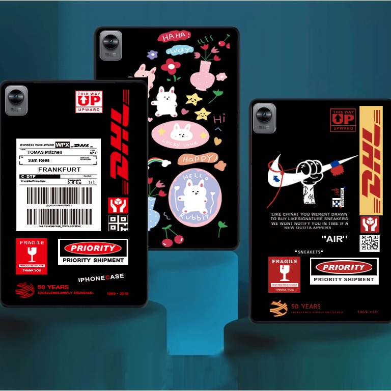 Ốp Máy Tính Bảng TPU Mềm + Kính Cường Lực Họa Tiết DHL Cho Xiaomi Mi Pad 5 Pro / Mi Pad 5