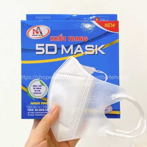 Khẩu trang 5D Mask Nam Anh Famapro hộp 10 chiếc - Khấu trang kháng khuẩn ôm sát mặt không mùi - Chính hãng