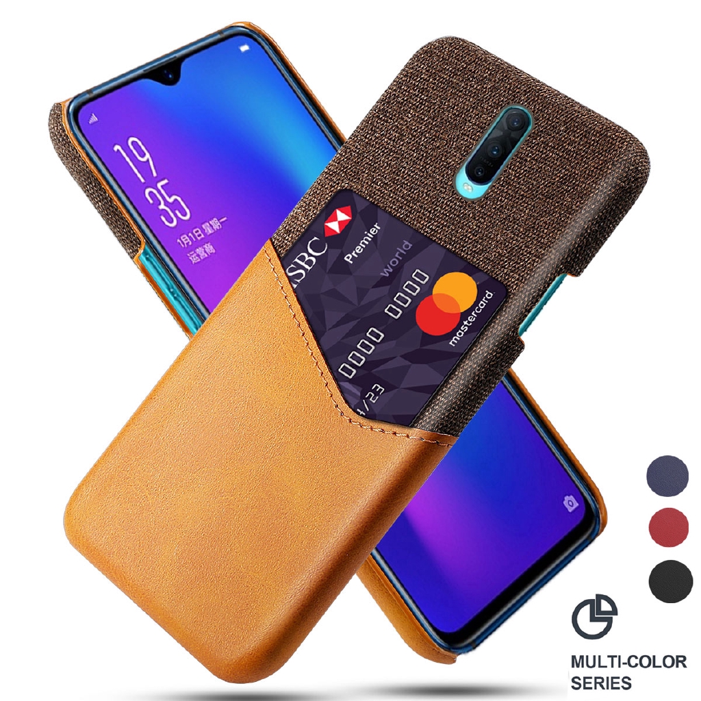 OPPO R17 Pro R11 R11S R9 R9S Plus R7 Luxury Leather Fabric Card Slot Shockproof Business Wallet Cover