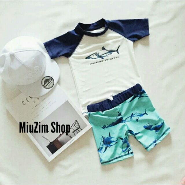 Set Áo bơi cá mập trắng