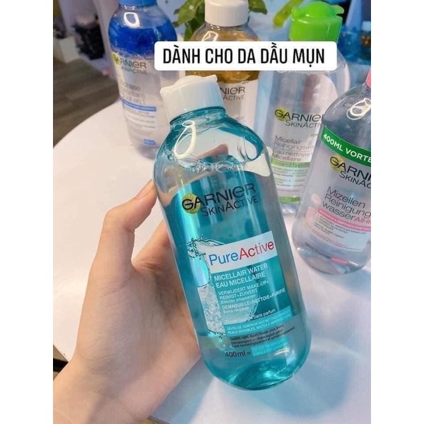 Nước Tẩy Trang Garnier Không Cồn, Dưỡng Ẩm, Dùng Mọi Loại Da 400ml