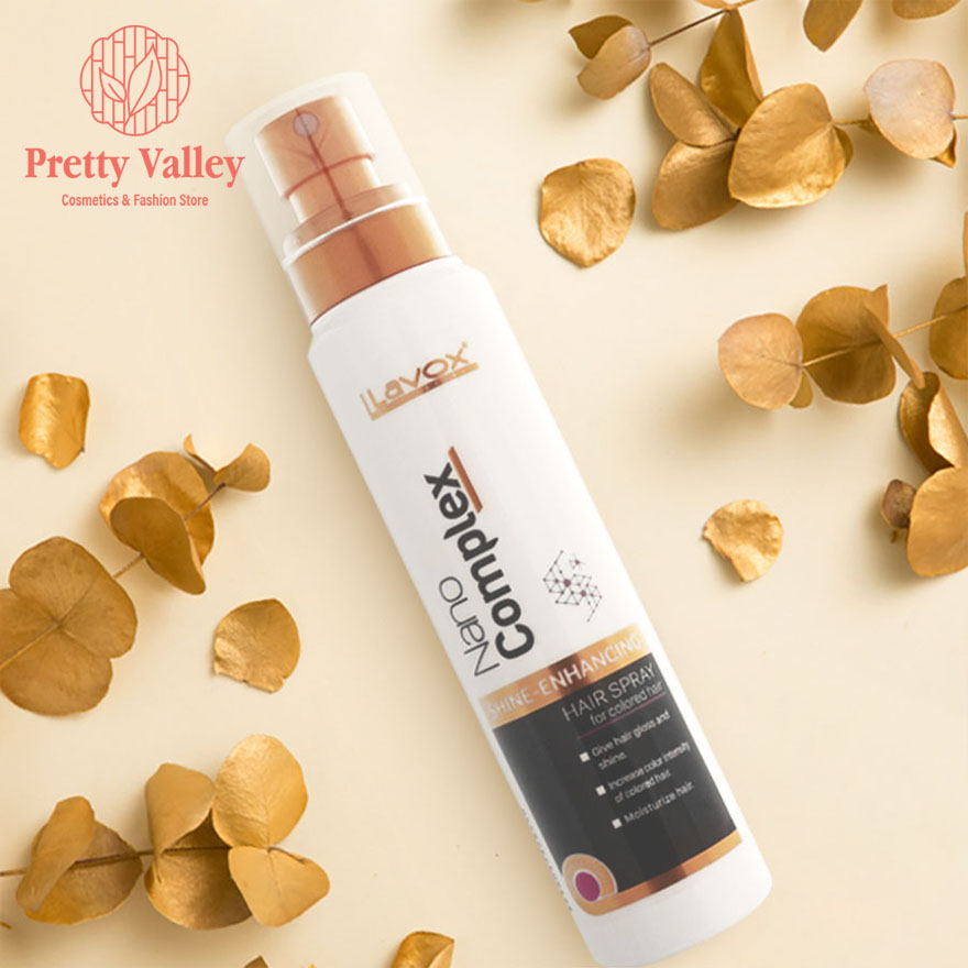 Xịt dưỡng bóng tóc Lavox Nano Complex Shine-Enhancing Hair Spray tăng ánh màu nhuộm 180ml - Pretty Valley Store