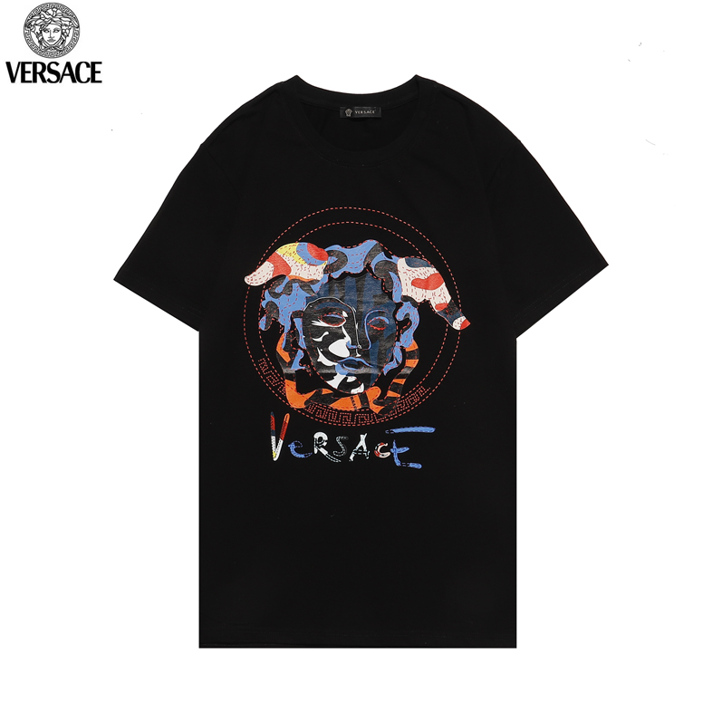 Áo Thun Tay Ngắn Dáng Rộng Chất Liệu Cotton In Chữ Versace Thời Trang