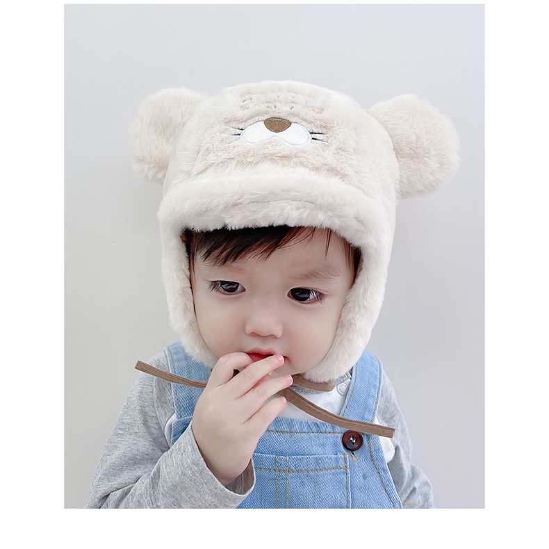Mũ lông tai gấu đáng yêu lông siêu mượt cho bé từ 6 tháng- 2 tuổi