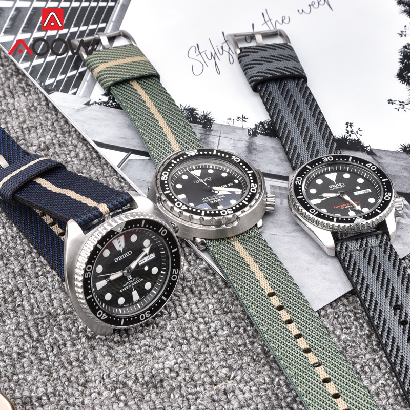 Dây Đeo Bằng Sợi Nylon 18mm 20mm 22mm Cho Đồng Hồ Samsung S3 Huawei Watch GT 2 46mm Seiko