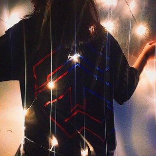 5THEWAY /two tone line/ New Tee - BLACK