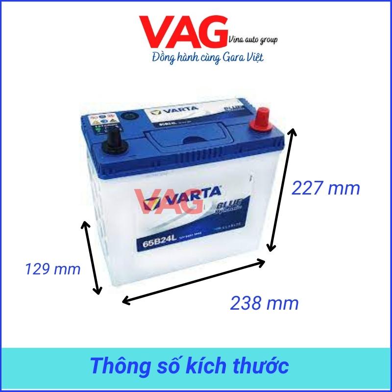 Ắc Quy VARTA  45-50 Ah  Kia Morning, Hyundai  I10  Chạy Dịch Vụ, Taxi  Đã lắp thêm Tải phụ| 65B24L
