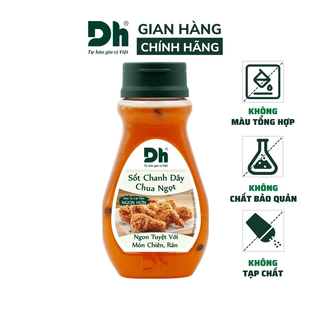 Sốt chanh dây chua ngọt DH Foods gia vị nước chấm đồ chiên nướng 200gr - DHSCH16